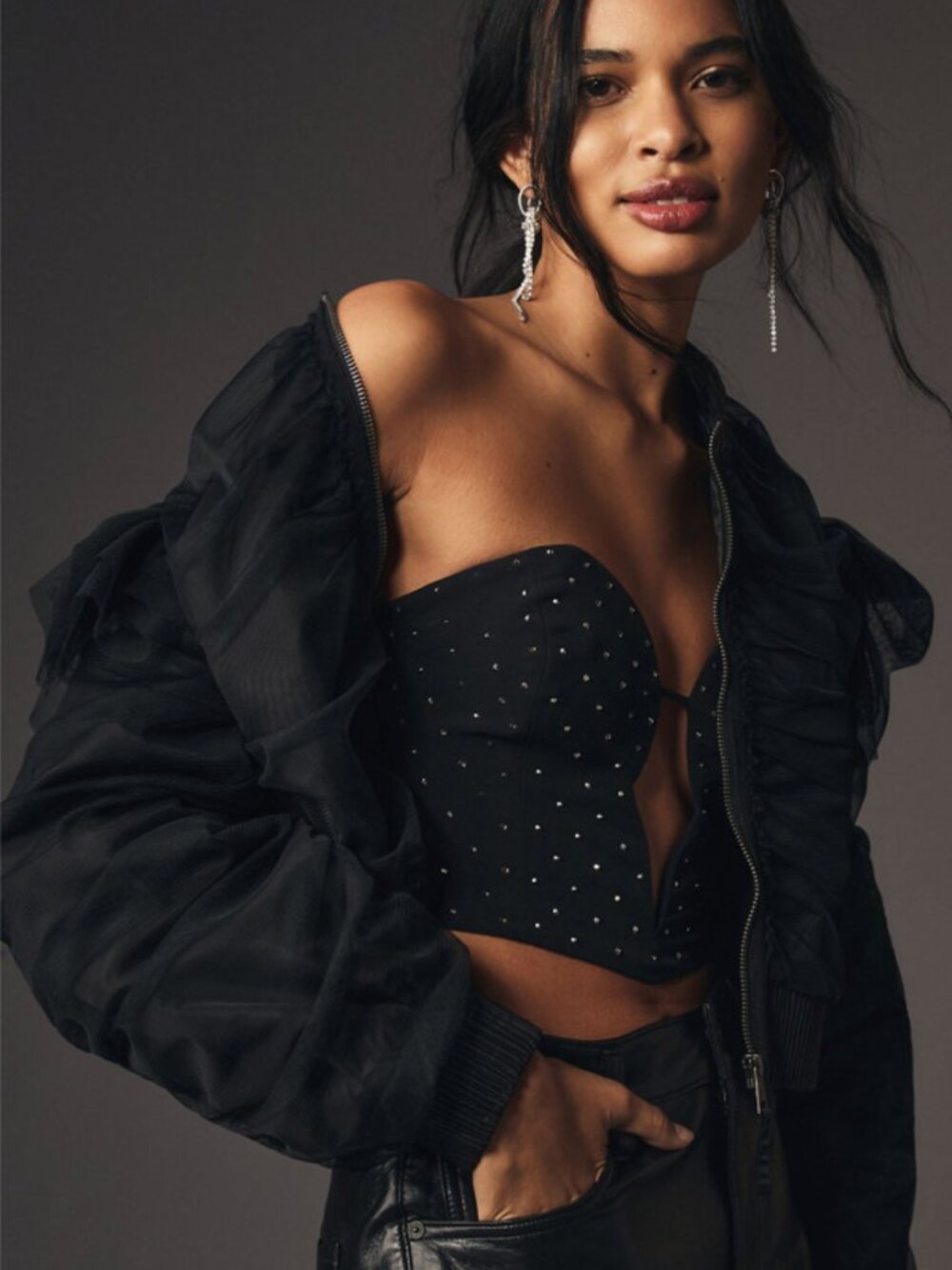*NEW* Anthropologie Tulle Ruched Jacket